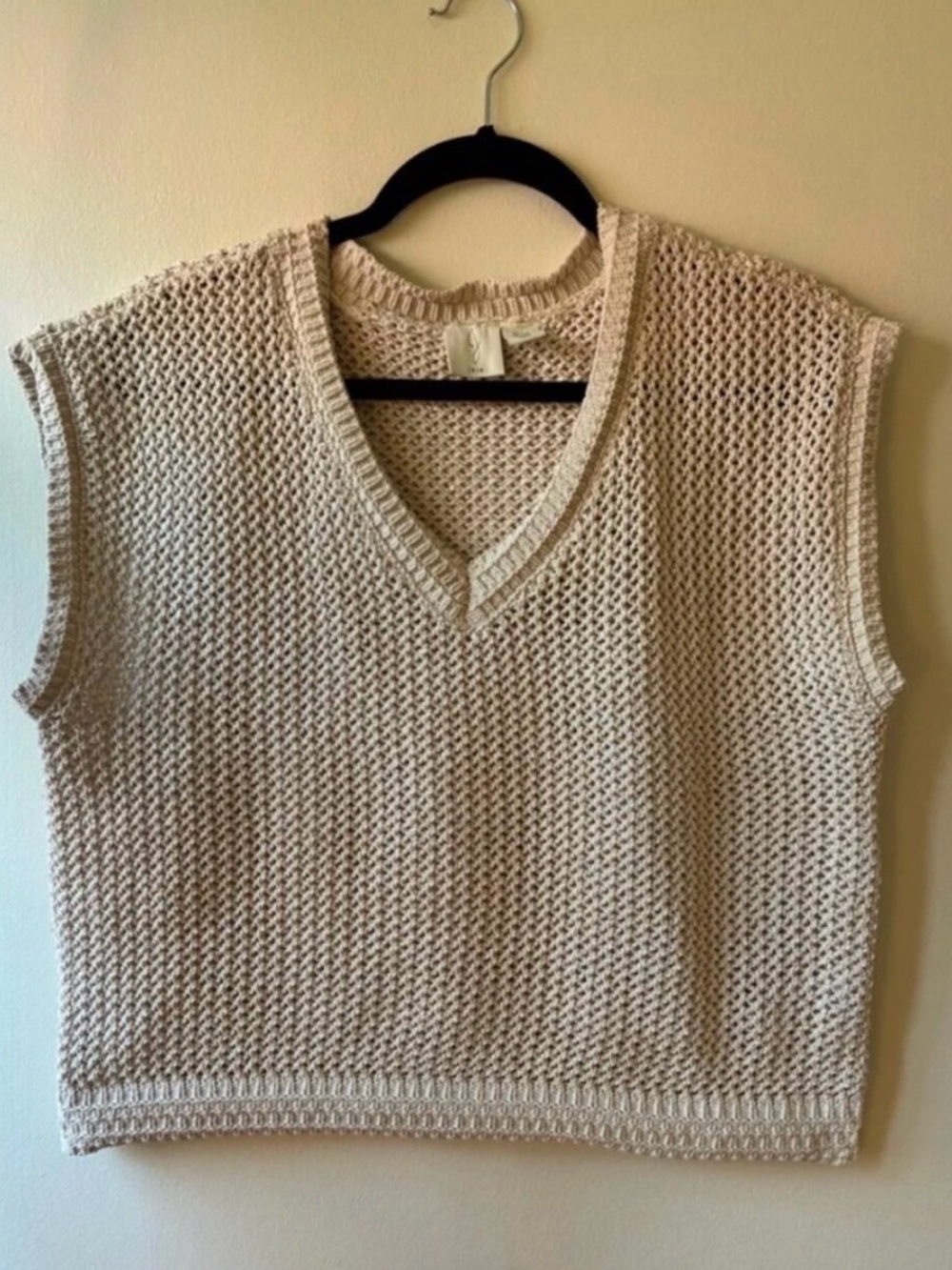 Joie Cream Knit V-Neck Sweater Vest
